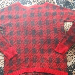 Express Red and Black Plaid Sweater Sz Med